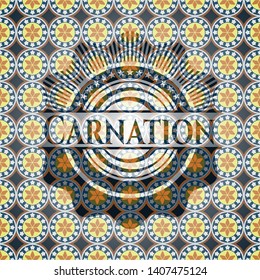 Carnation arabic emblem. Arabesque decoration.