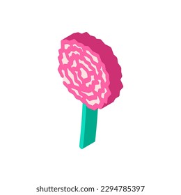 vector de icono isométrico del resorte de floración de claveles. señal de primavera de floración de claveles. ilustración de símbolo aislado