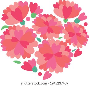 The Carnation Bouquet Made From Heart Symbol