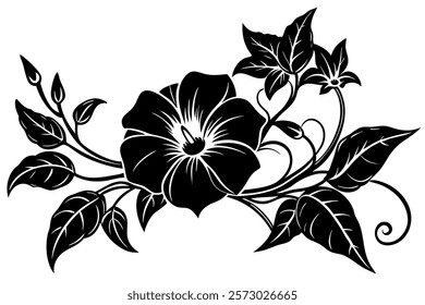 A carnation with delicate lace-inspired floral patterns, t-shirt design vector graphics, contour, white background
