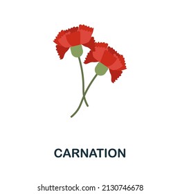 Carnation Flat Icon Colored Element Sign Stock Vector (Royalty Free ...