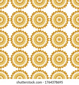 Nelkenflorale Fliesen nahtlose Muster Vektorgrafik-Design. Abstrakte Gartenblumengrafik. Blühende Fliesenverzierungen. Moderner Kleidermodedruck im Sommer. Rustikales, nahtloses Muster.