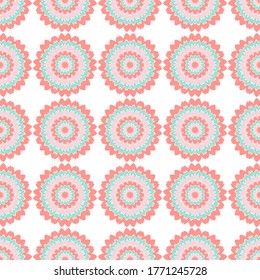 Diseño gráfico vectorial sin fisuras de baldosas florales de carnación. Resumen de ilustraciones de flores de jardín. Espectacular adorno de papel pintado. Impresión de moda textil de primavera moderna. Rústico patrón sin costuras.