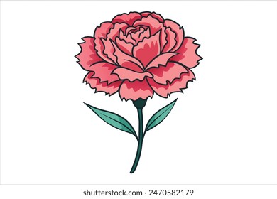 Flor de clavel bellamente diseñada en formato Vector, perfecta para los amantes del arte. Ideal como Vector, obra de arte, ilustración.