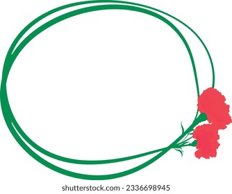 carnation flower border frame art