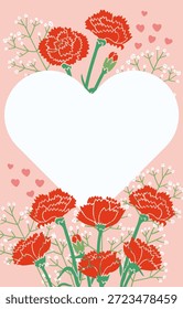 Carnation Flower Frame Vector Illustration | Floral Border Design for Gift and Appreciation