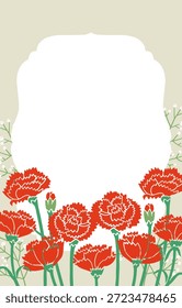 Carnation Flower Frame Vector Illustration | Floral Border Design for Gift and Appreciation