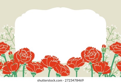 Carnation Flower Frame Vector Illustration | Floral Border Design for Gift and Appreciation