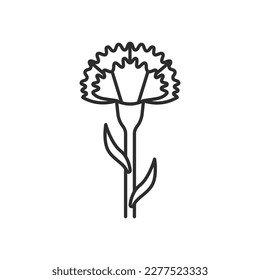 Carnation flower icon. High quality black vector illustration.