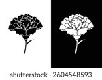 Carnation flower icon vector on White Background ,Vector Art Illustration on white background.