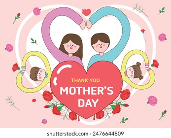 Carnation Flower Illus - Mother's Day Poster Design