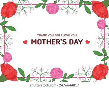 Carnation Flower Illus - Mother's Day Poster Design