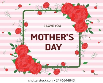 Carnation Flower Illus - Mother's Day Poster Design