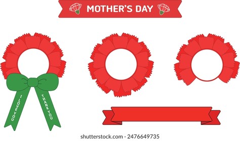 Carnation Flower Illustration Design - Ribbon