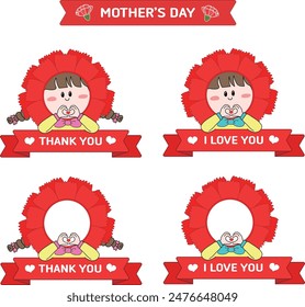 Carnation Flower Illustration Design-Ligua Character