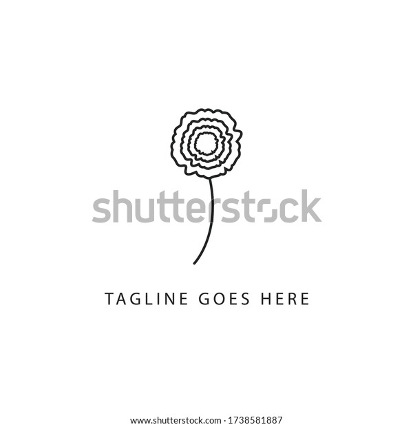 Carnation Flower Logo Design Florist Logo Stock Vector (Royalty Free