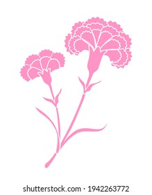 carnation flower silhouette icon illustration