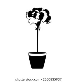 Carnation Flower Solid Fill Illustration	