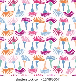 Carnation Flower Stripes Vector. Colorful Blooms Seamless Repeating Pattern. Paper Cut Collage Style Background. Hand Drawn Fashion Prints, Spring Wallpaper, Cute Stationery, Floral Garden Packaging.