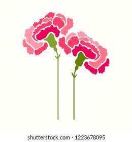 Carnation flower vector icon, symbol design