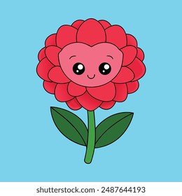 Carnation flower  vector illustration, cartoon, clipart and line art design