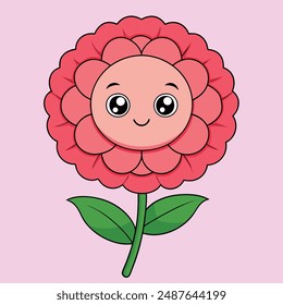 Ilustración vectorial de flor de clavel, dibujos animados, Clipart y diseño de arte de línea