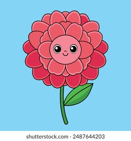Ilustración vectorial de flor de clavel, dibujos animados, Clipart y diseño de arte de línea