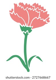 Ilustración vectorial floral de clavel | Diseño floral del Día de la Madre