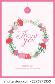 "Carnation flower wreath to celebrate Parents' Day
"