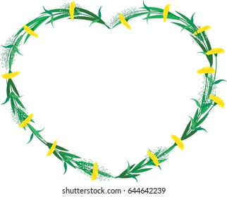 carnation flowers heart shape border