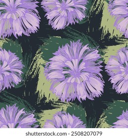 Carnation Flowers Pattern Background. Seamless Rose wallpaper. Organic Nature Plant Vector Patterns. Floral botanical pattern for decorative designs