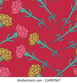 carnation flowers seamless pattern