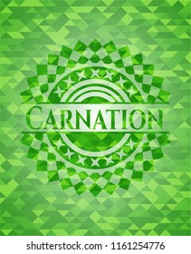 Carnation green emblem. Mosaic background