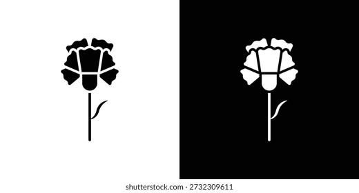 Nelkensymbol flach Vektorgrafik. Einfache schwarze Symbole