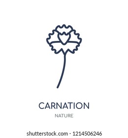 Carnation icon. Carnation linear symbol design from Nature collection. Simple outline element vector illustration on white background.