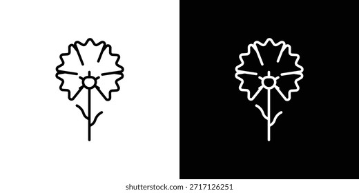 Carnation icon, outline vector sign, logo design download