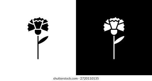 Ícone de cravo simples ilustrações gráficas planas. Vetor de silhueta preto e branco
