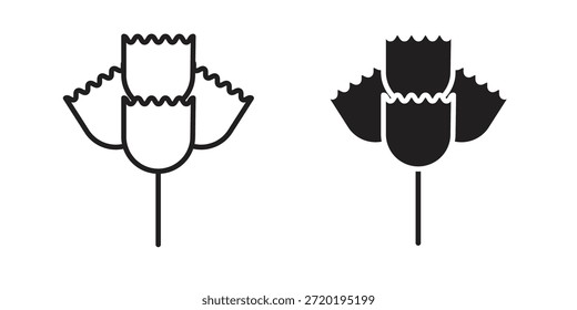 Nelken-Symbole. Pixel perfekt. Vektorkontursymbol. Flaches Logo-Konzept.