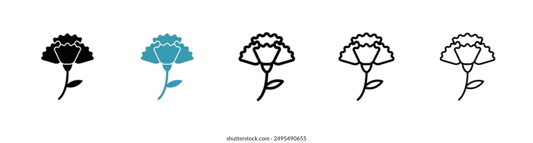 Carnation line icon vector set.