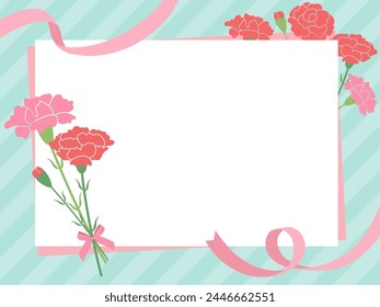 Carnation mother's day frame background_vector illustration