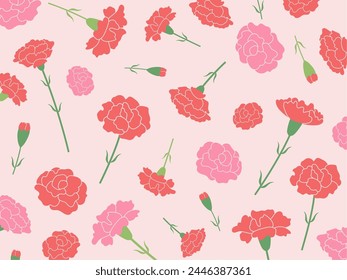 Carnation pattern background vector illustration