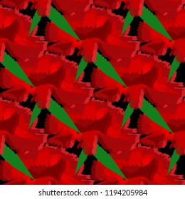 carnation red seamless pattern textiles fabric for sewing design package t-shirts packaging clothes cover background decorative greeting cards typography green petals