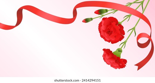 Carnation and ribbon image_banner background frame (2:1)