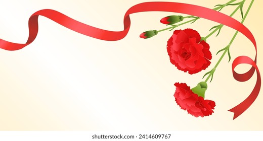 Carnation and ribbon image_banner background frame (2:1)
