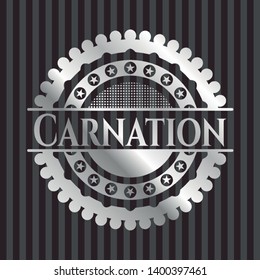 Carnation silver emblem. Vector Illustration. Mosaic.