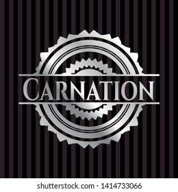 Carnation silvery badge. Vector Illustration. Mosaic.