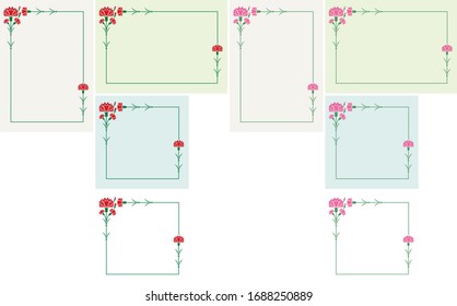 Carnation themed background.A frame that gave a change in size to the same design.Good frame for a4 size paper.Certificate frame.