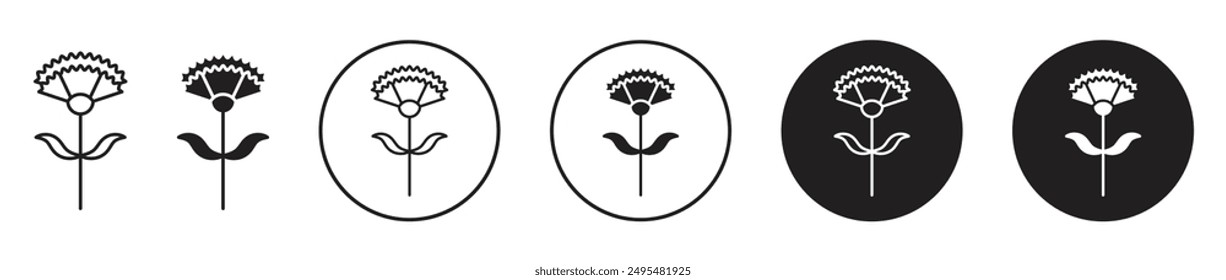 Carnation thin line vector icon set.