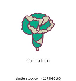 Carnation vector Filled Outline Icon Design illustration. Nature Symbol on White background EPS 10 File