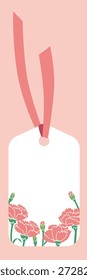 Etiqueta de embalaje de clavel Ilustración vectorial | Etiqueta de regalo del día de la madre